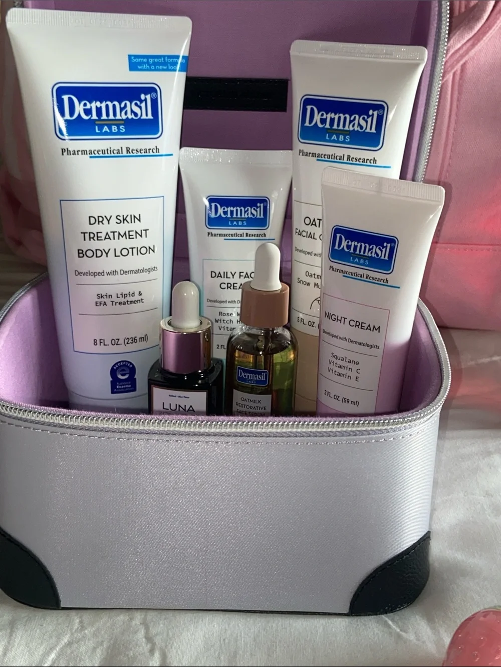 Victoria’s Secret Train Case w/Dermasil 5-Pc. Skincare Set
